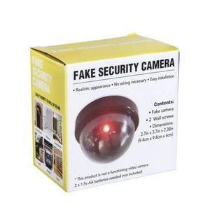 Dummy Camera Fake Security CCTV Dome with Flashing Red LED Light NIB
